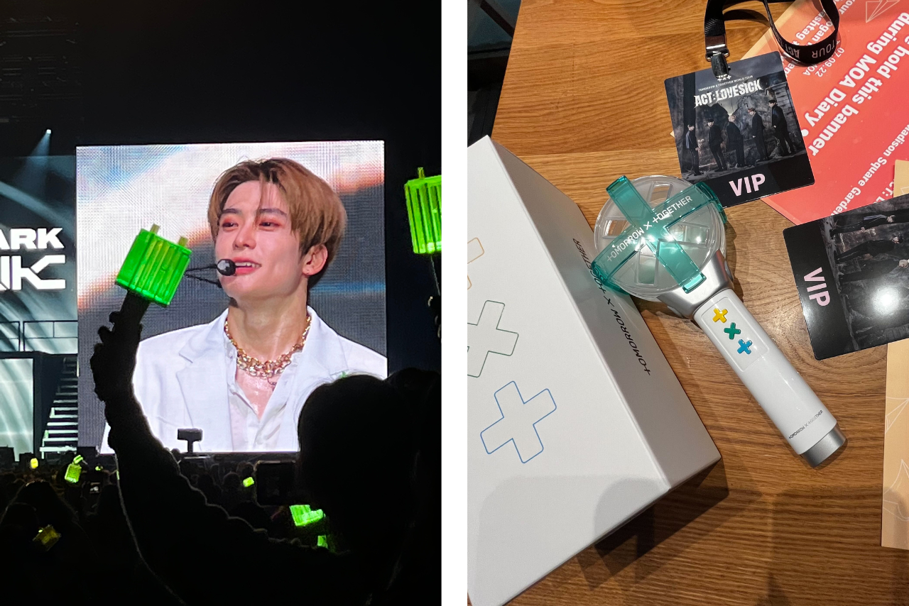 nct and txt lightsticks at concerts
