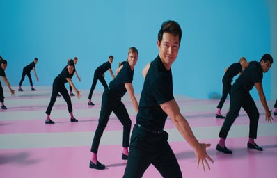 simu liu dancing in barbie movie