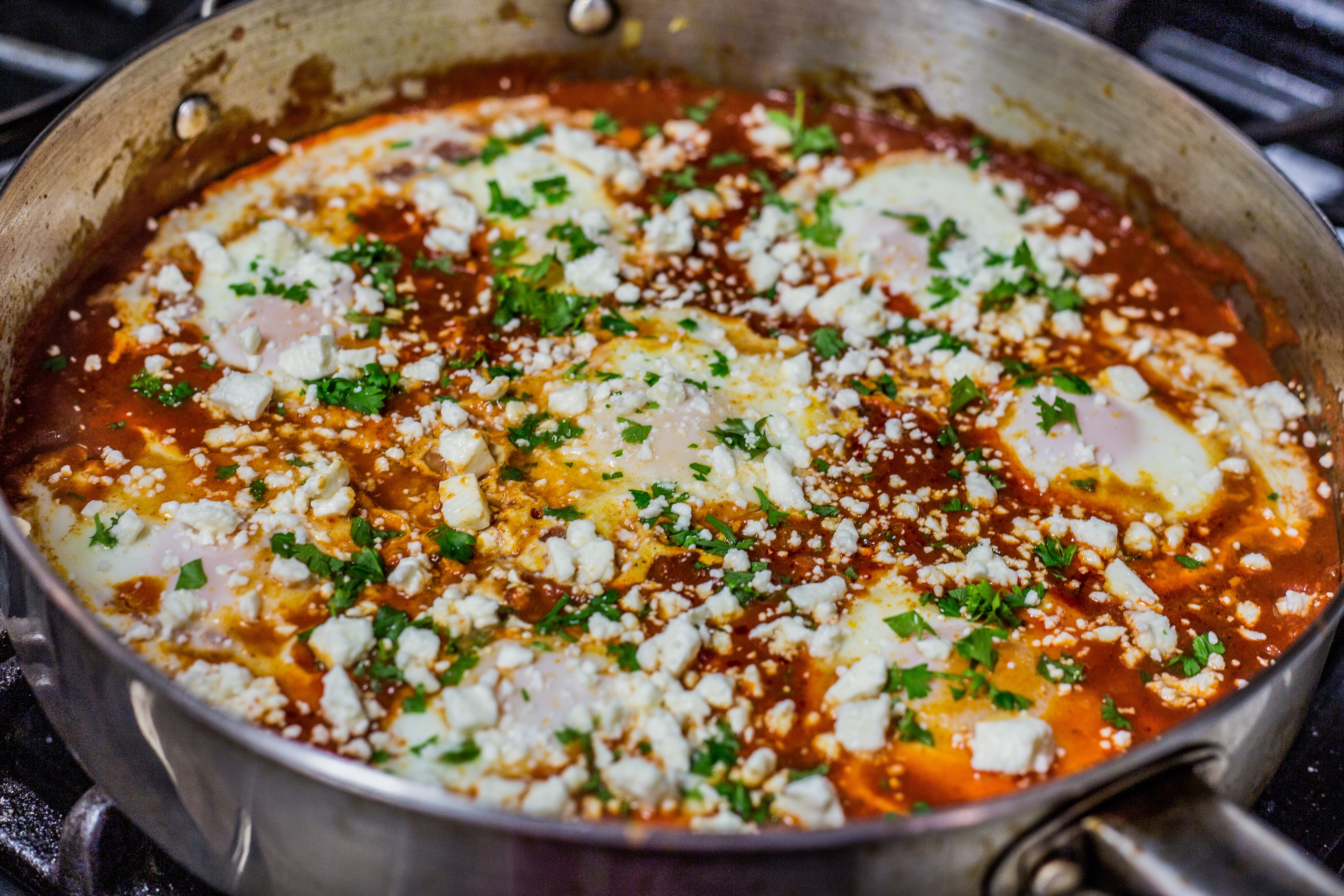 Shakshouka in a skillet