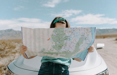 GIrl looking at map