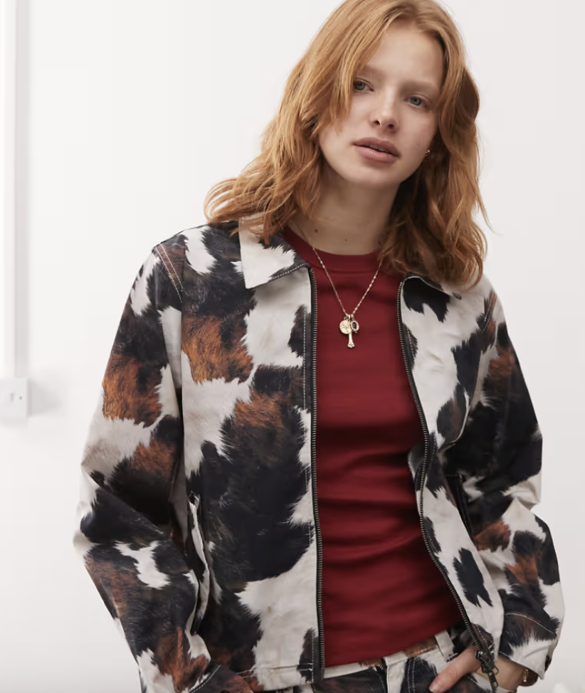 cow print jacket