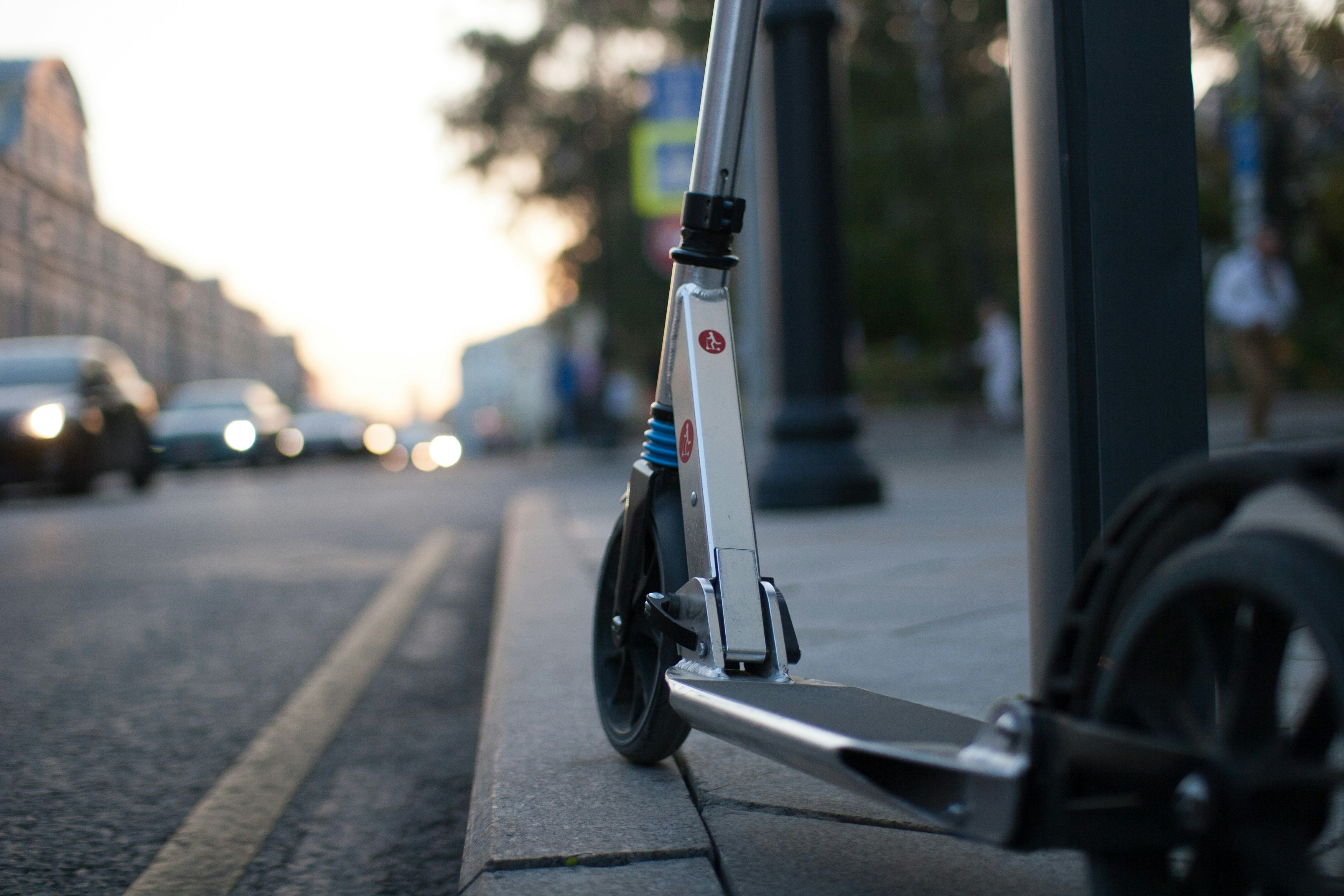 electric scooter on sidewalk