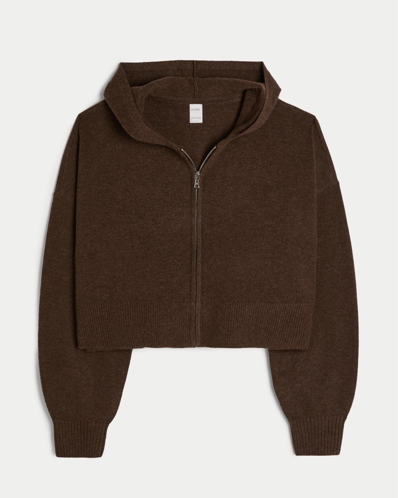 Gilly Hicks Relaxed Sweater-Knit Zip-Up Hoodie