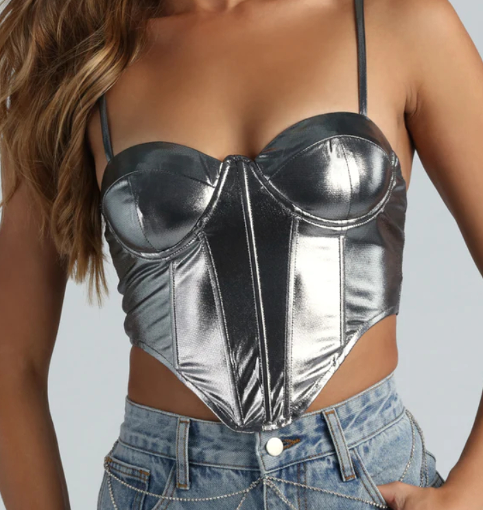 silver corset