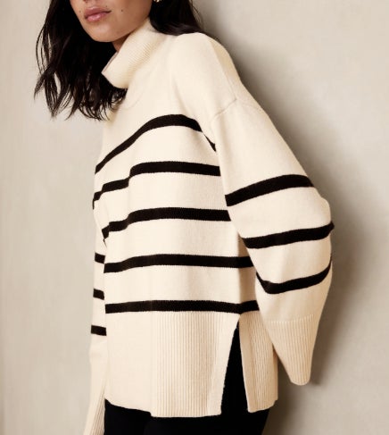 black and white strip sweater