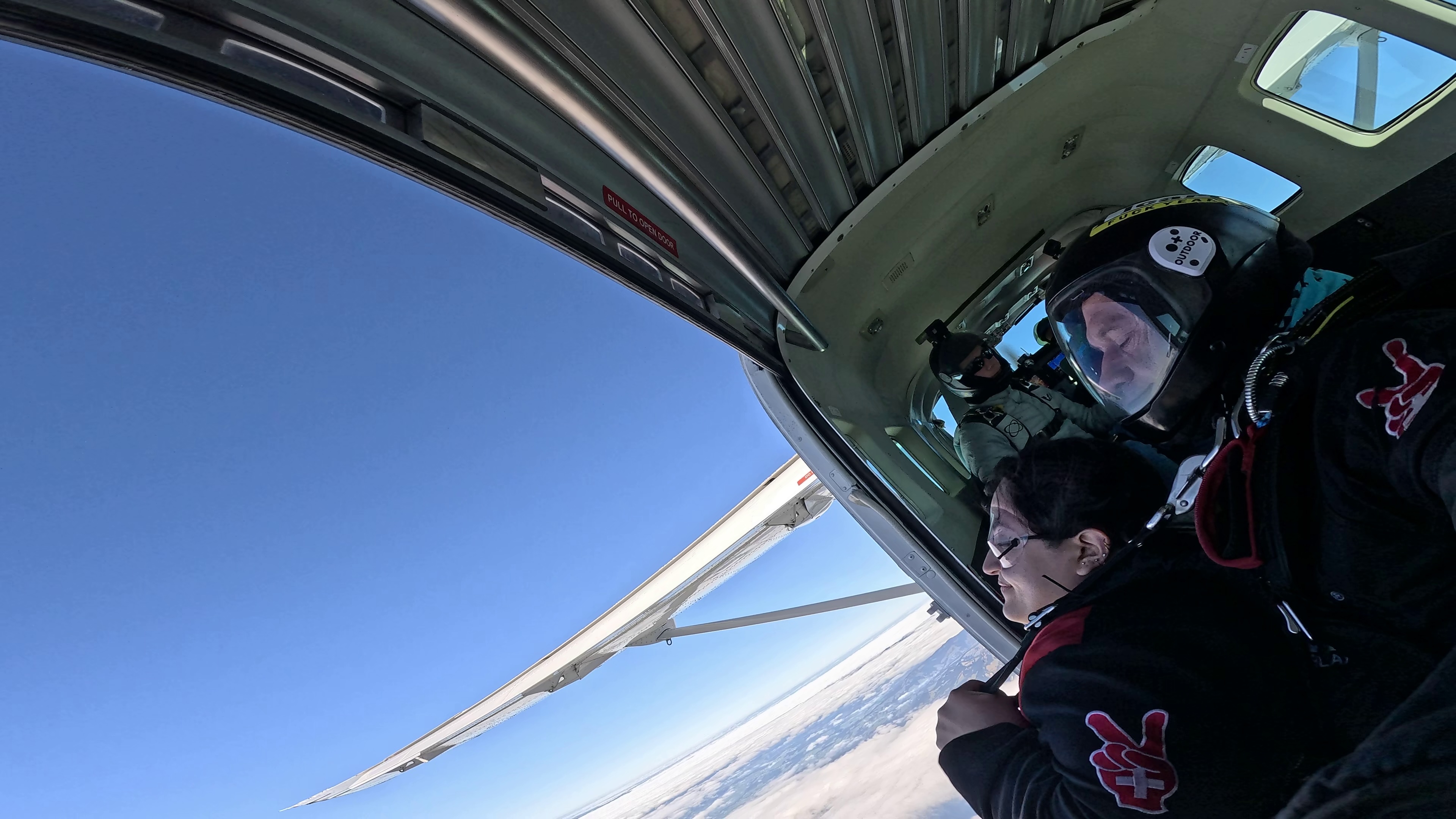 Person jumping out of plane