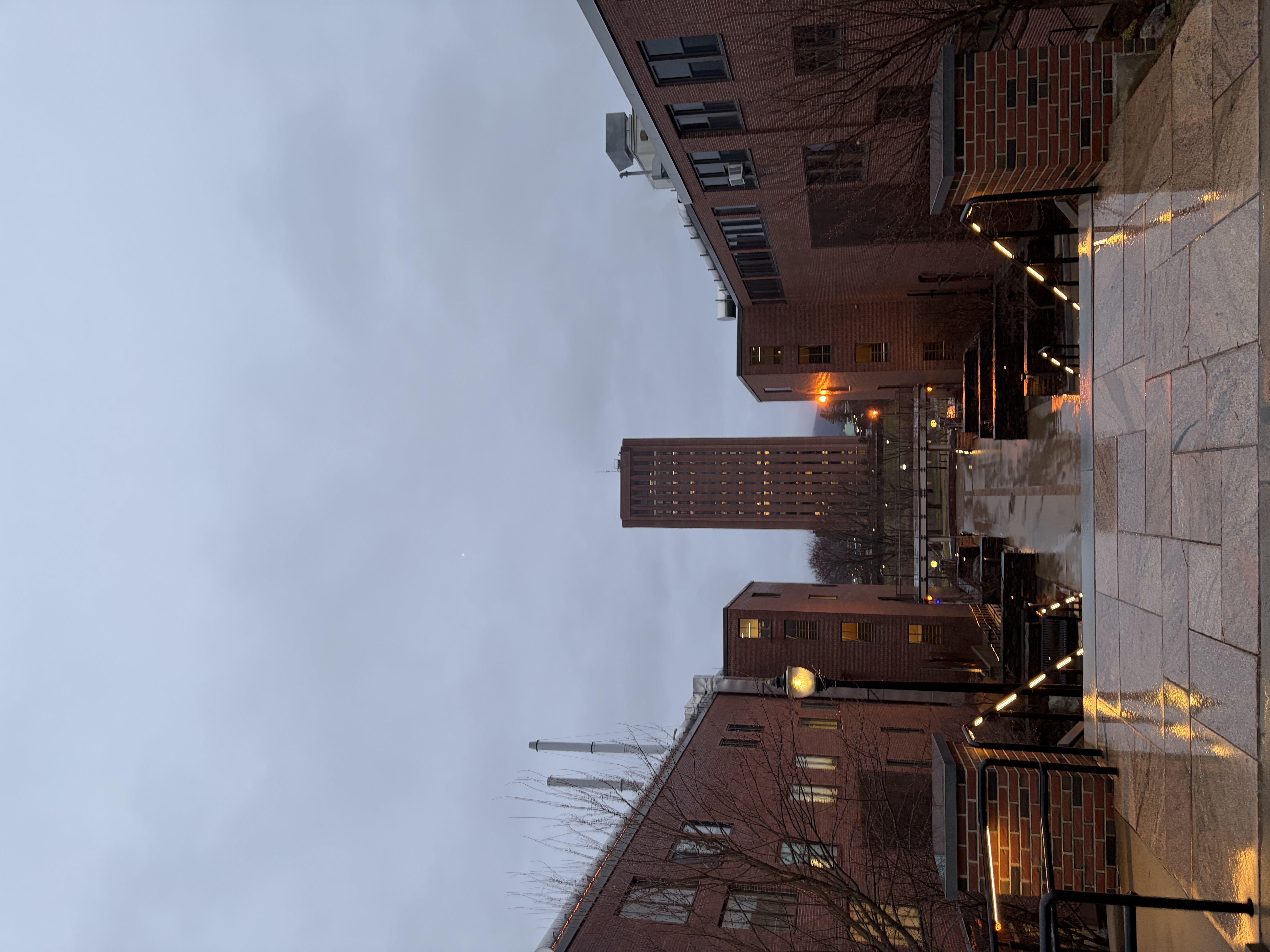 UMass library during early morning.