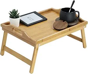 KKTONER Bamboo Bed Tray Table