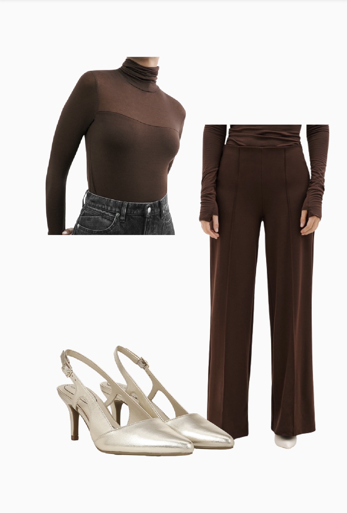 Marcella New York Top outfit collage