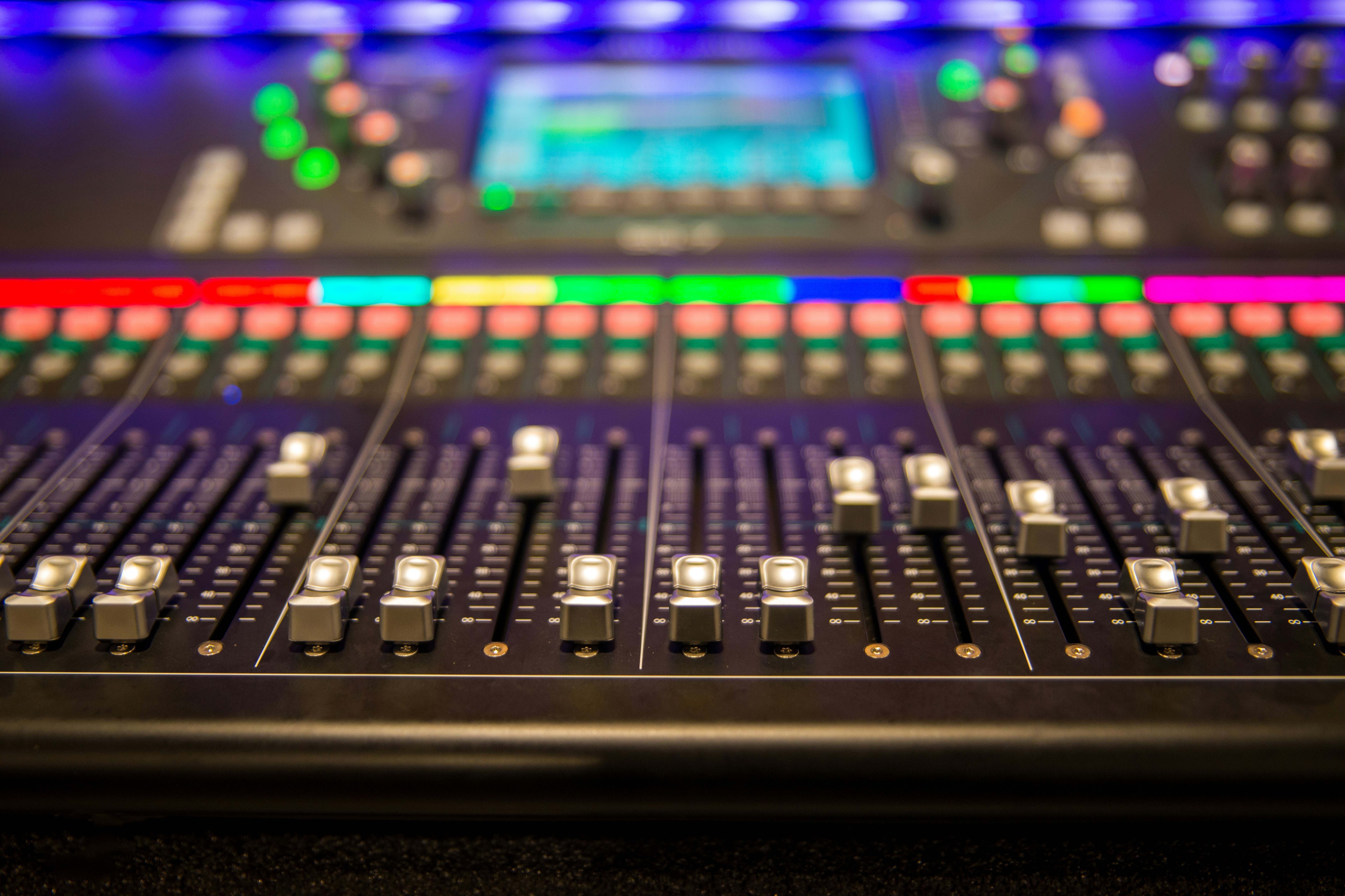 close up shot of soundboard