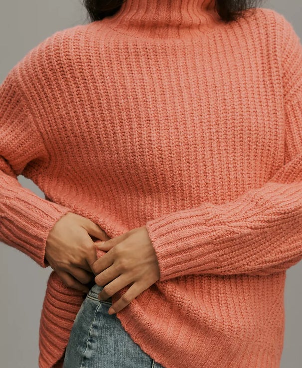peach sweater