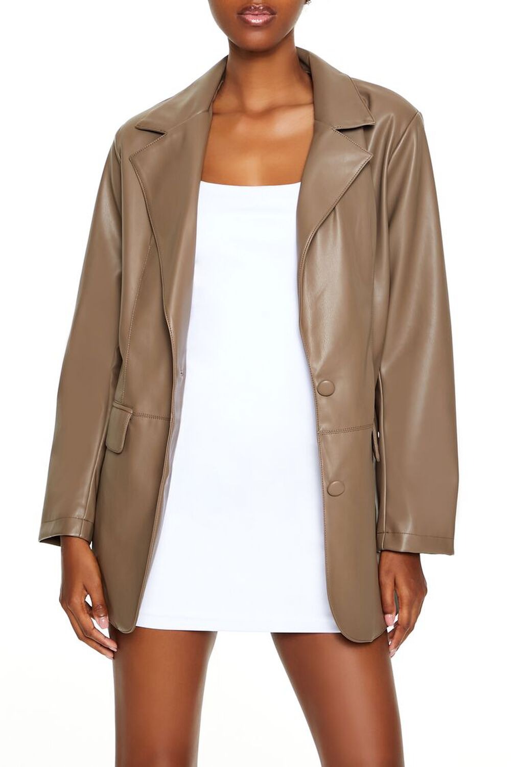 Forever 21 Notched Faux Leather Blazer