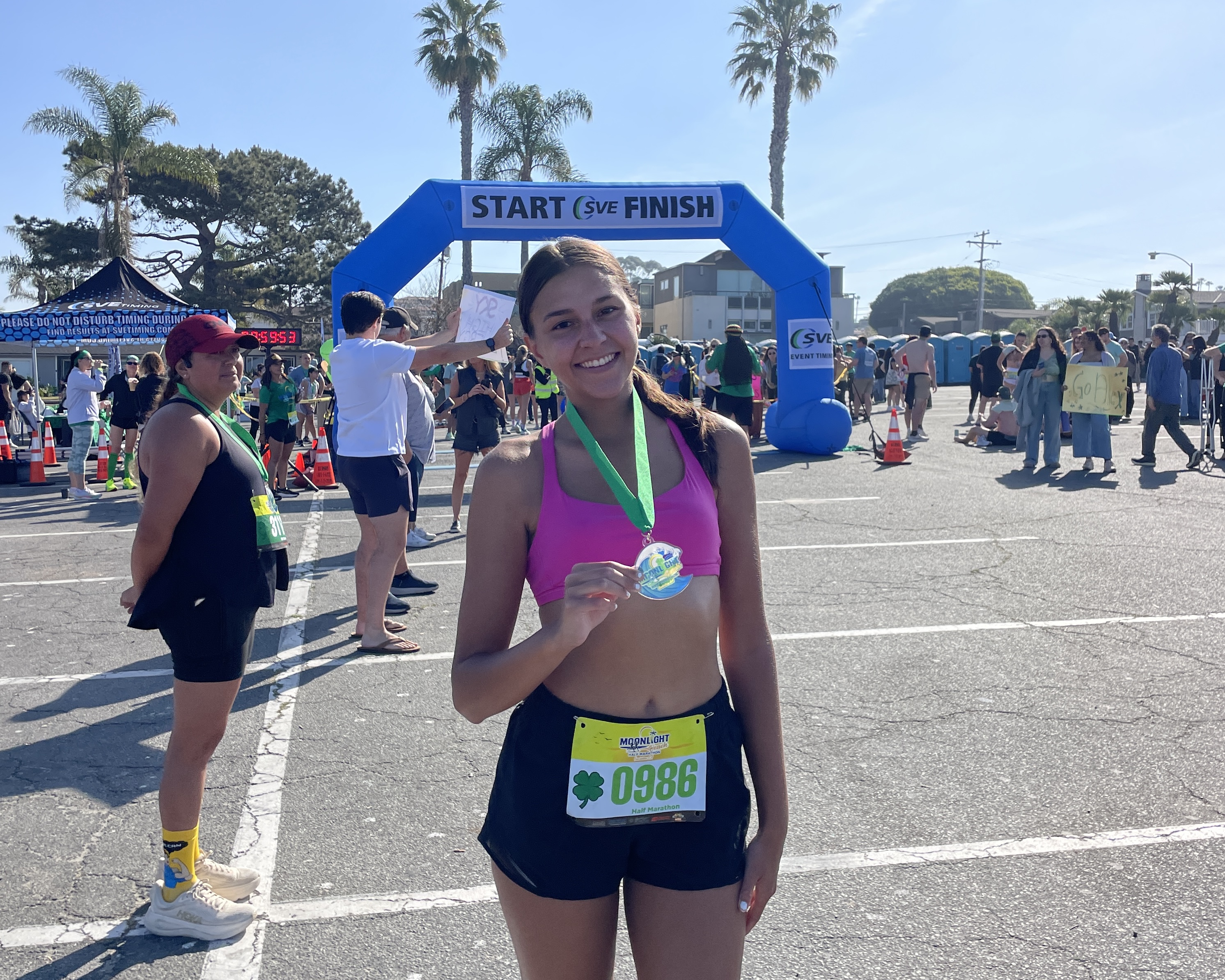 Woman running a half marathon