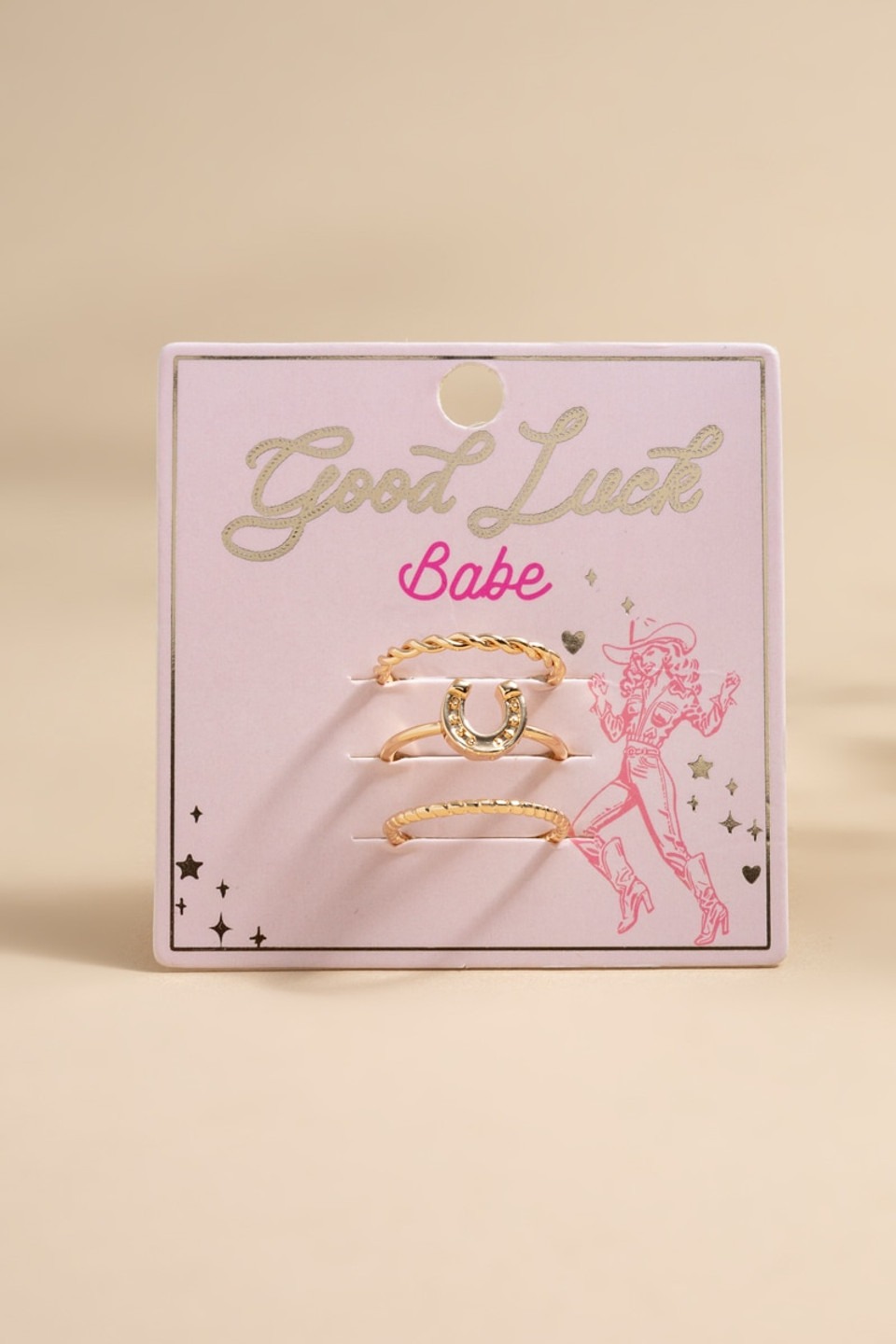 Francesca’s Good Luck Babe Adjustable Cowgirl Ring Set