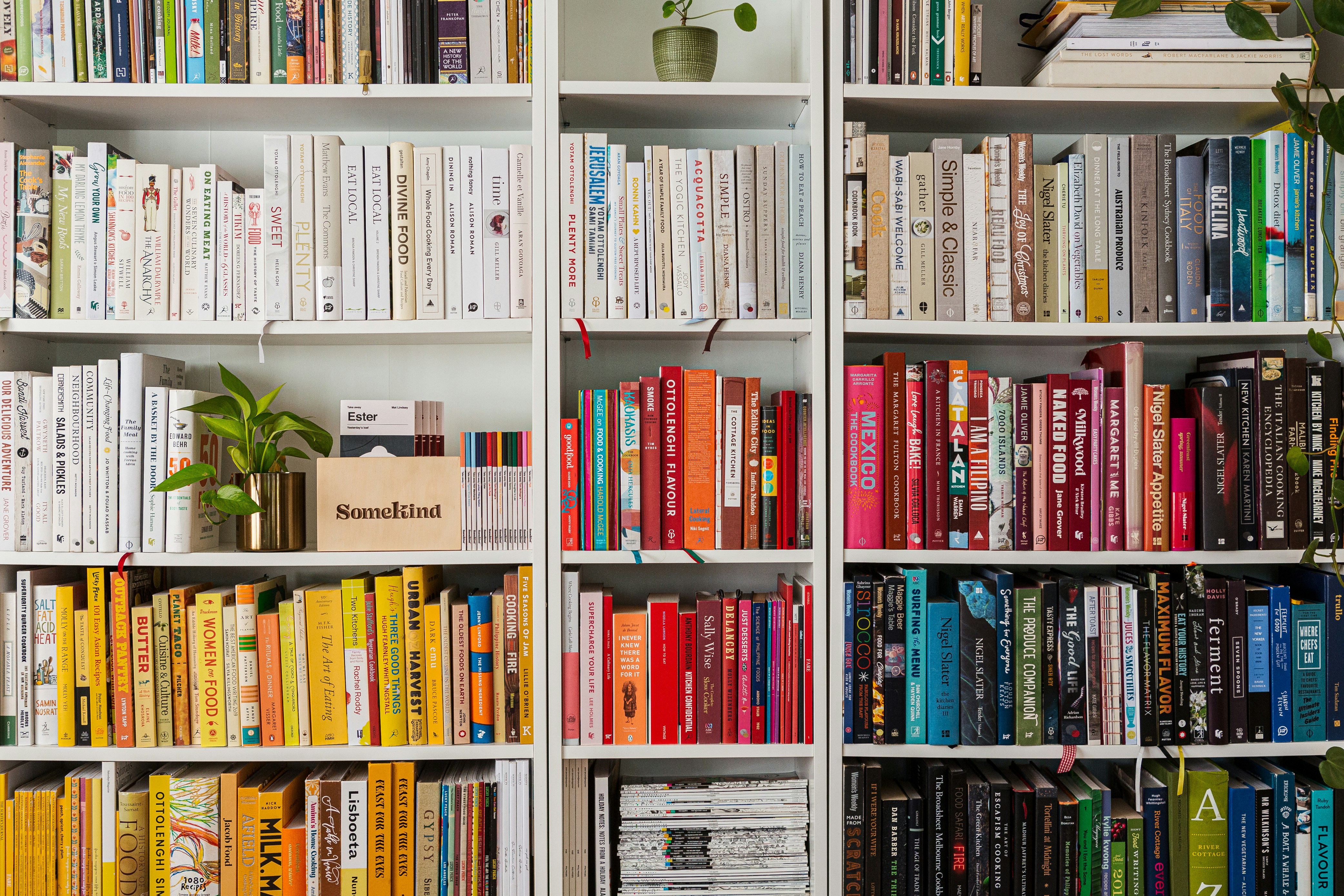 books on bookshelf