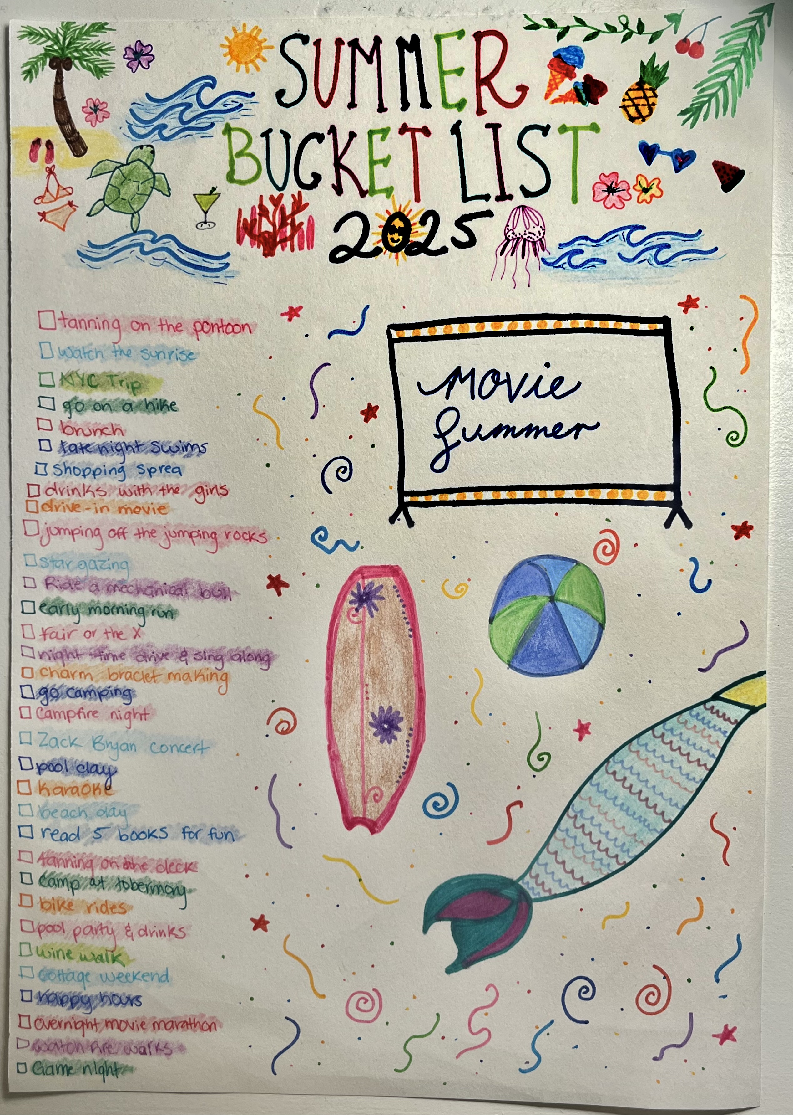 Summer bucket list 2025