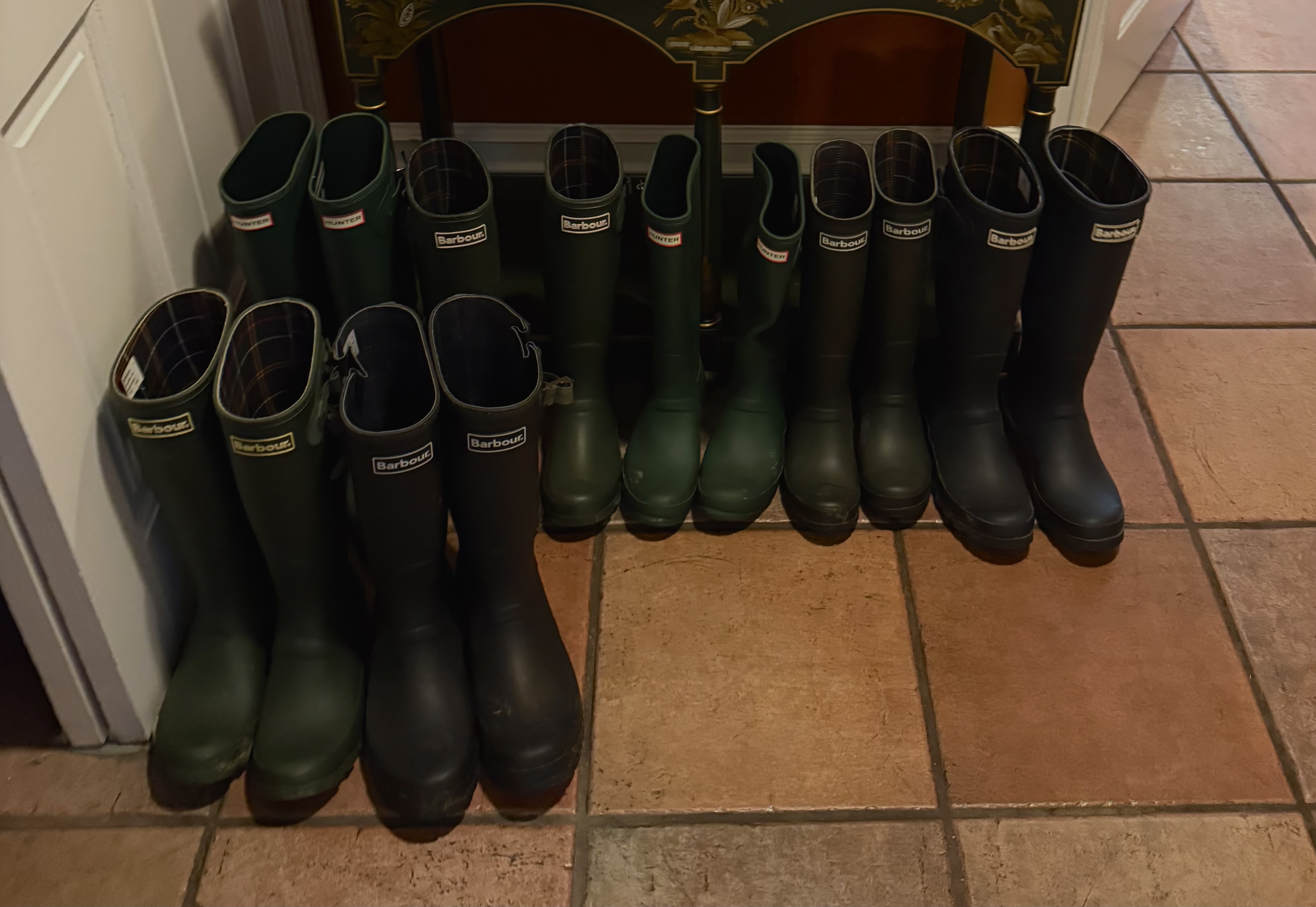 Welly Boots in a line