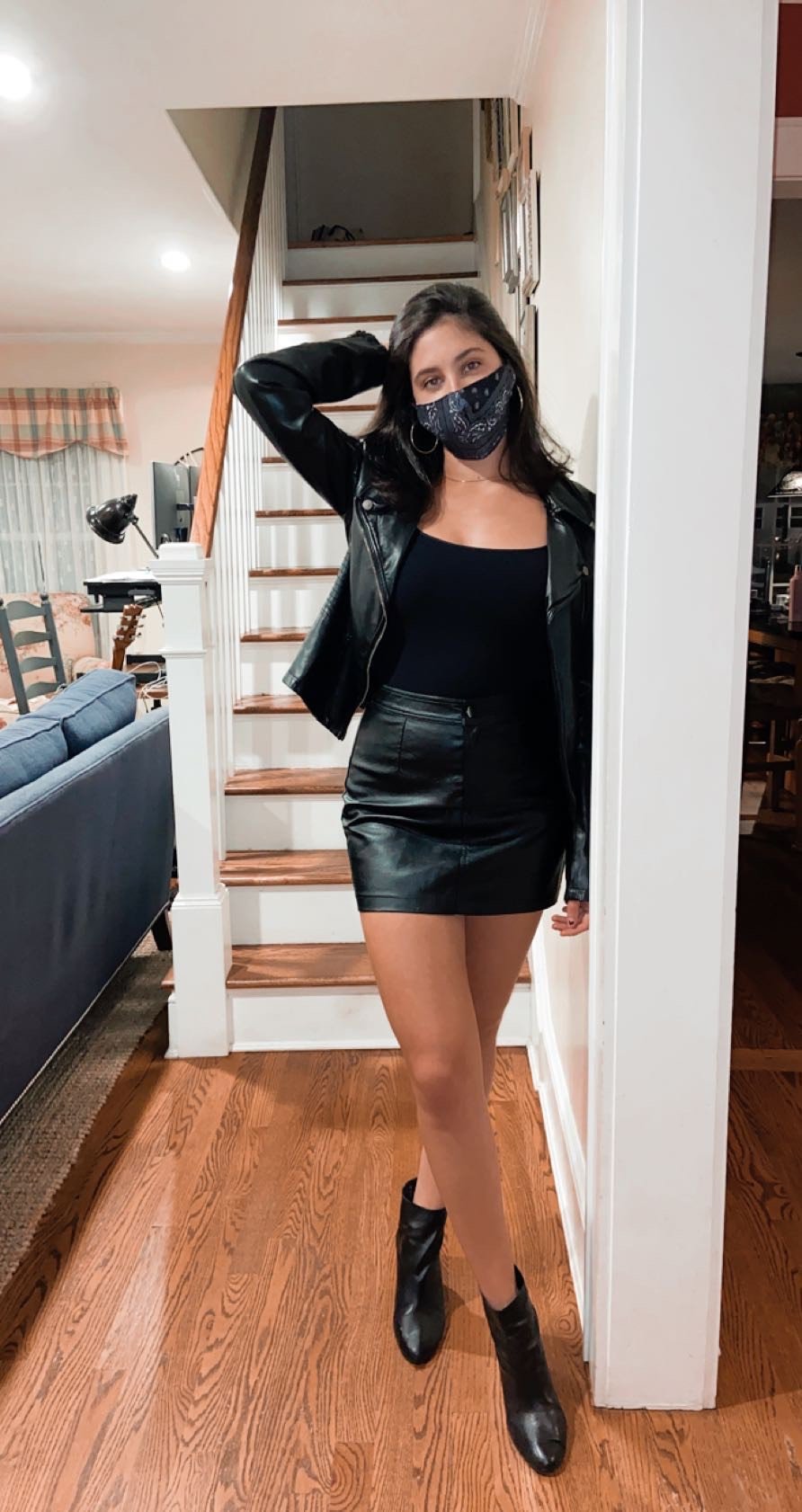 Girl in DIY Biker Chick Costume