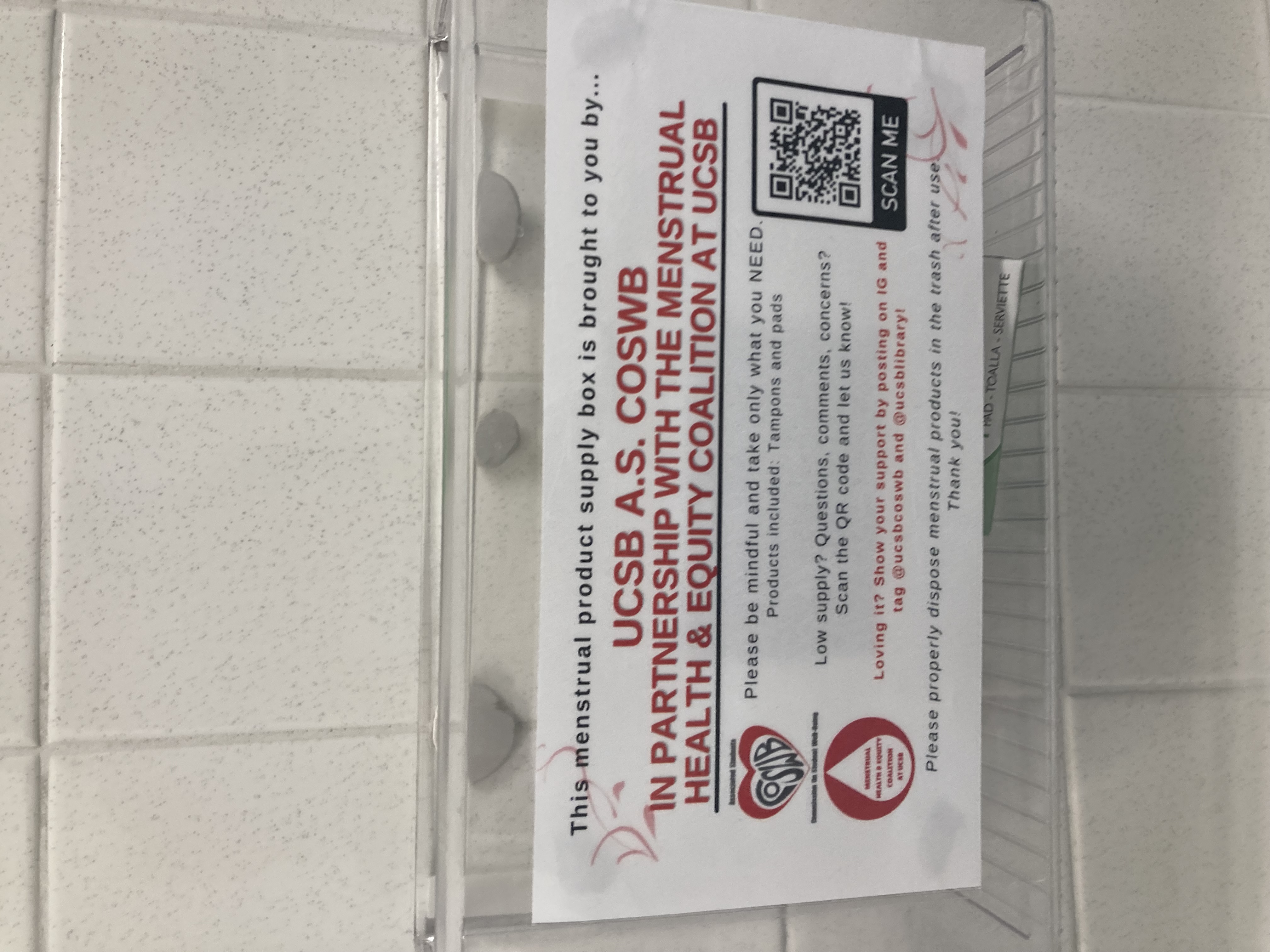 women\'s health products in bathroom