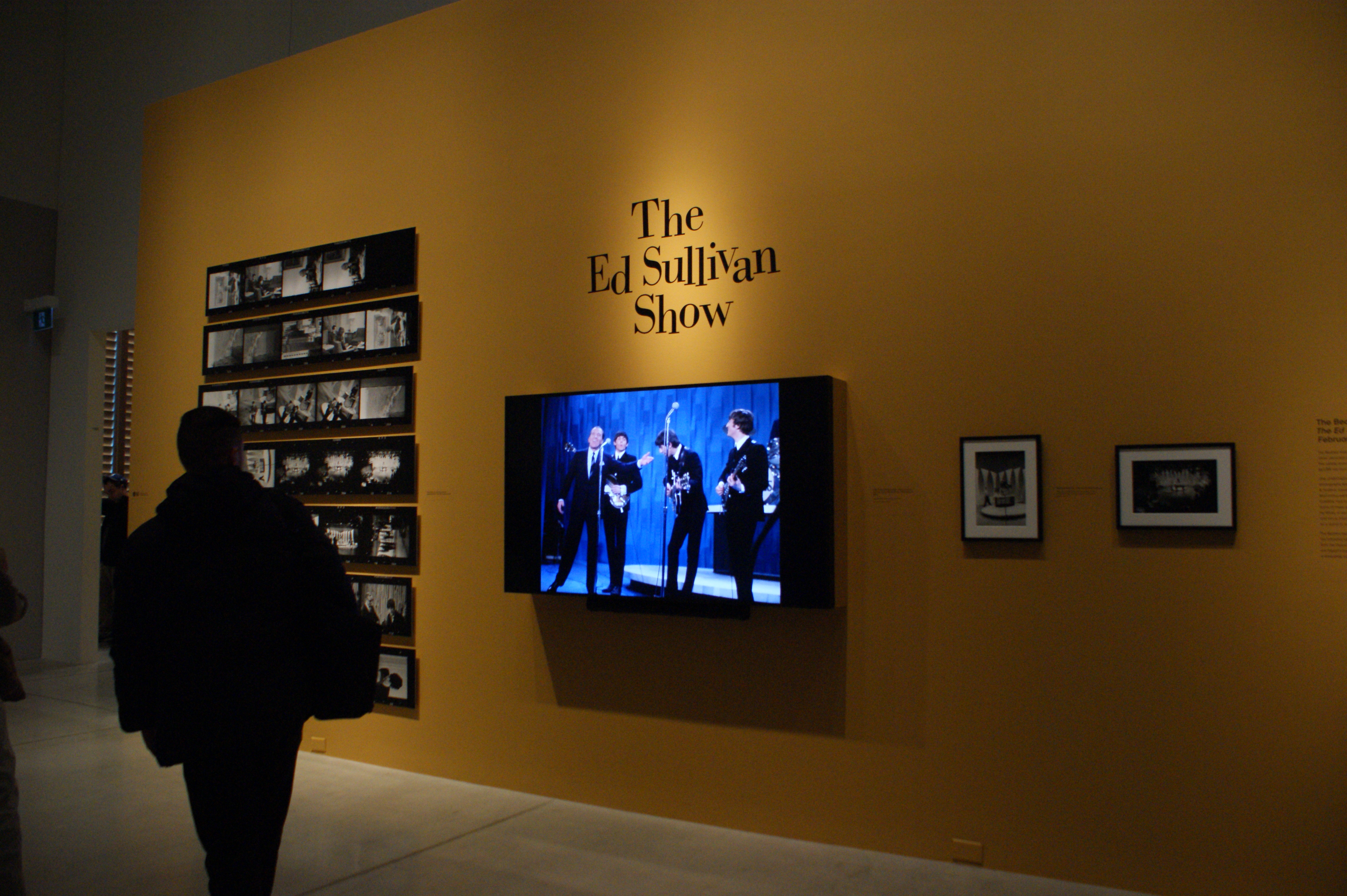 Photo of The Ed Sullivan Show section, of the Paul McCartney exhibit, located at the Art Gallery of Ontario.