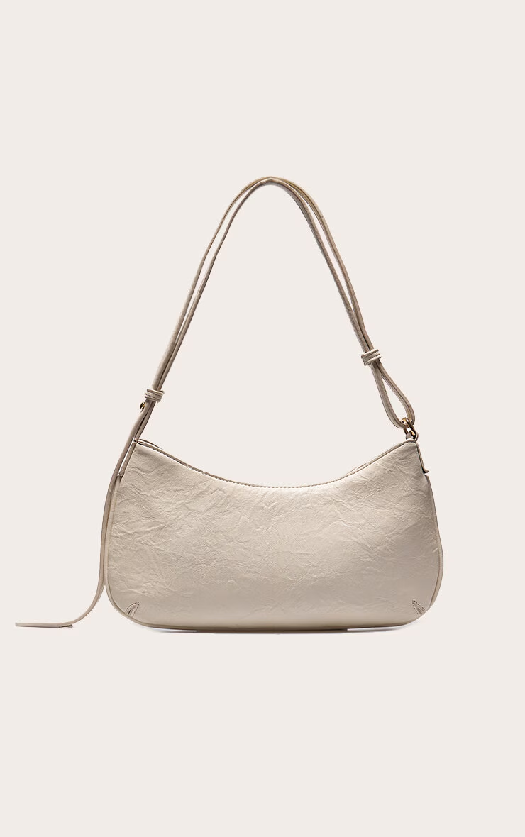 PrettyLittleThing Textured Shoulder Bag White