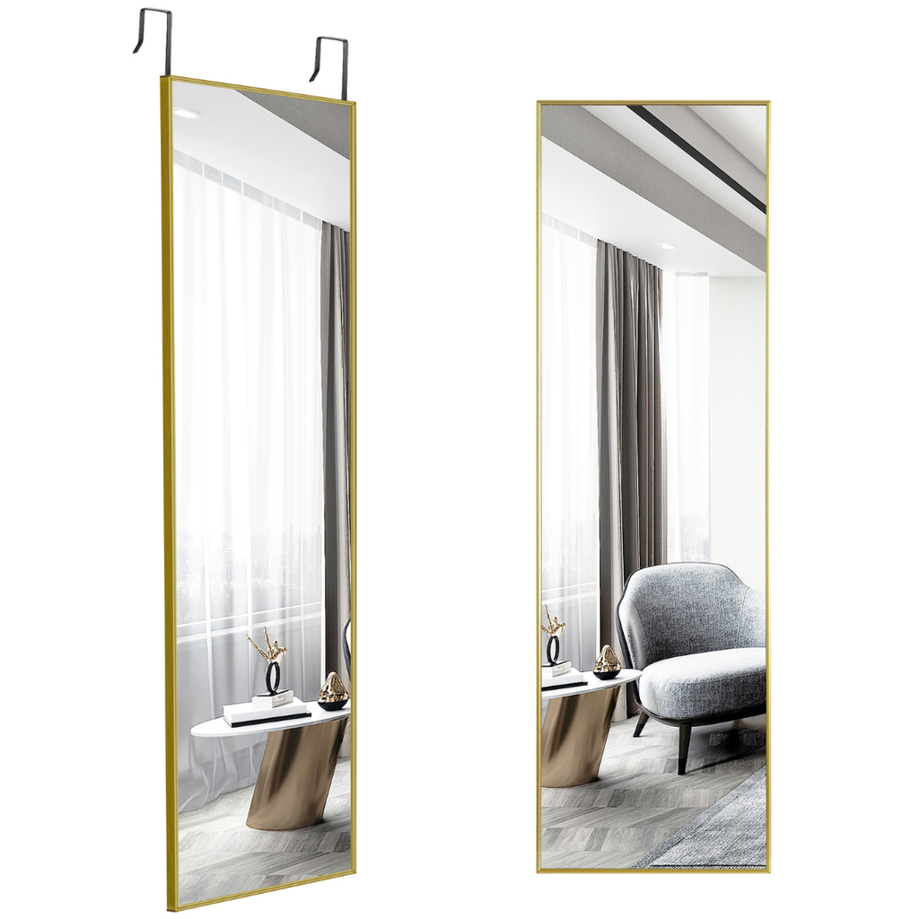 hanging mirror with gold frame