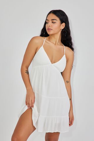white mini babydoll dress college clothing essentials