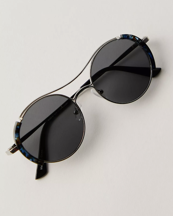 Free People Euphoria Novelty Round Aviator Sunglasses