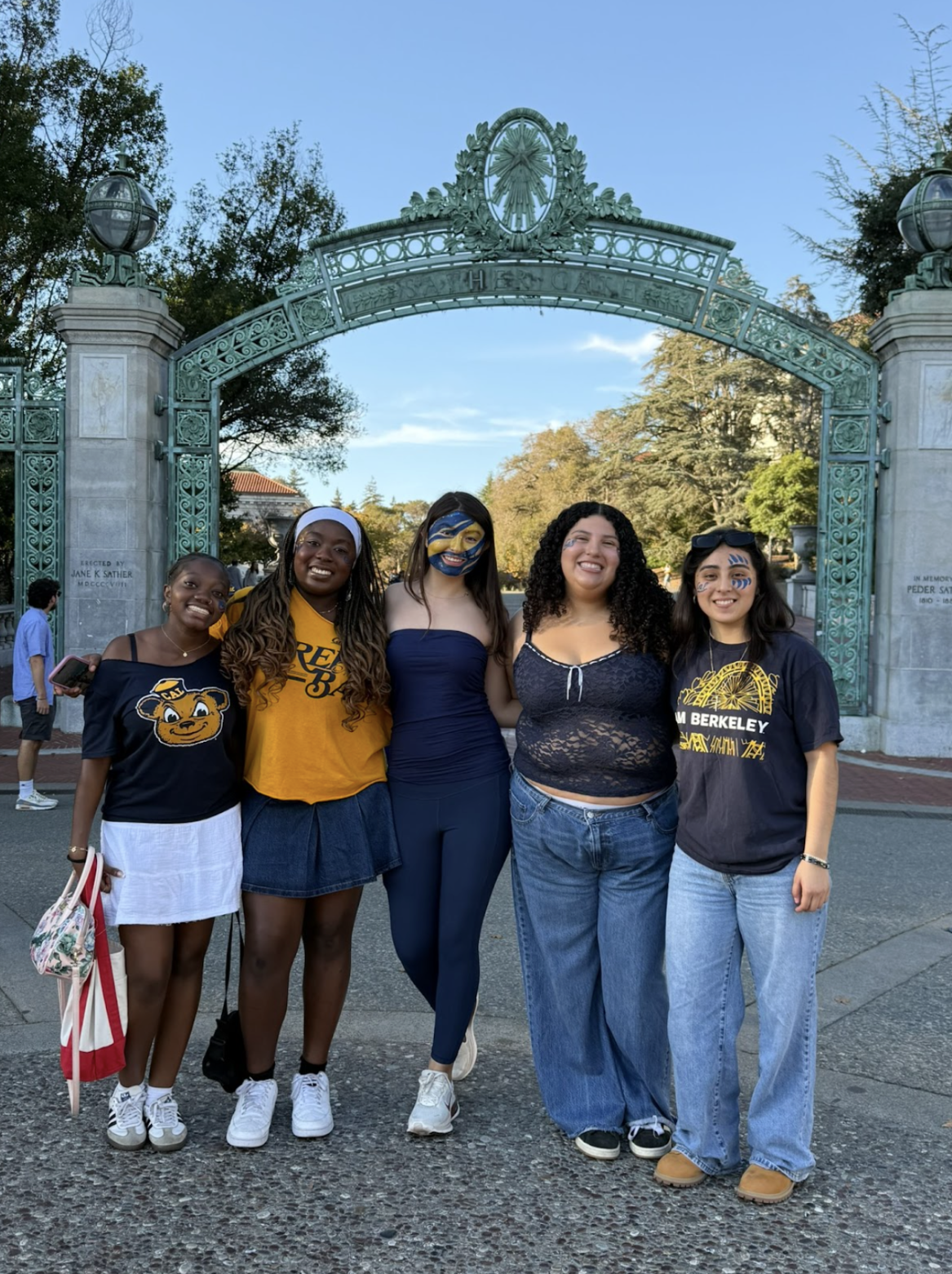 Photo of author and friends on campus.
