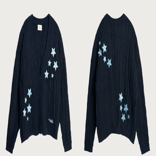 front and back midnights cardigan