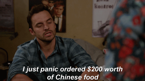 nick new girl chinese food gifgif by GIPHY