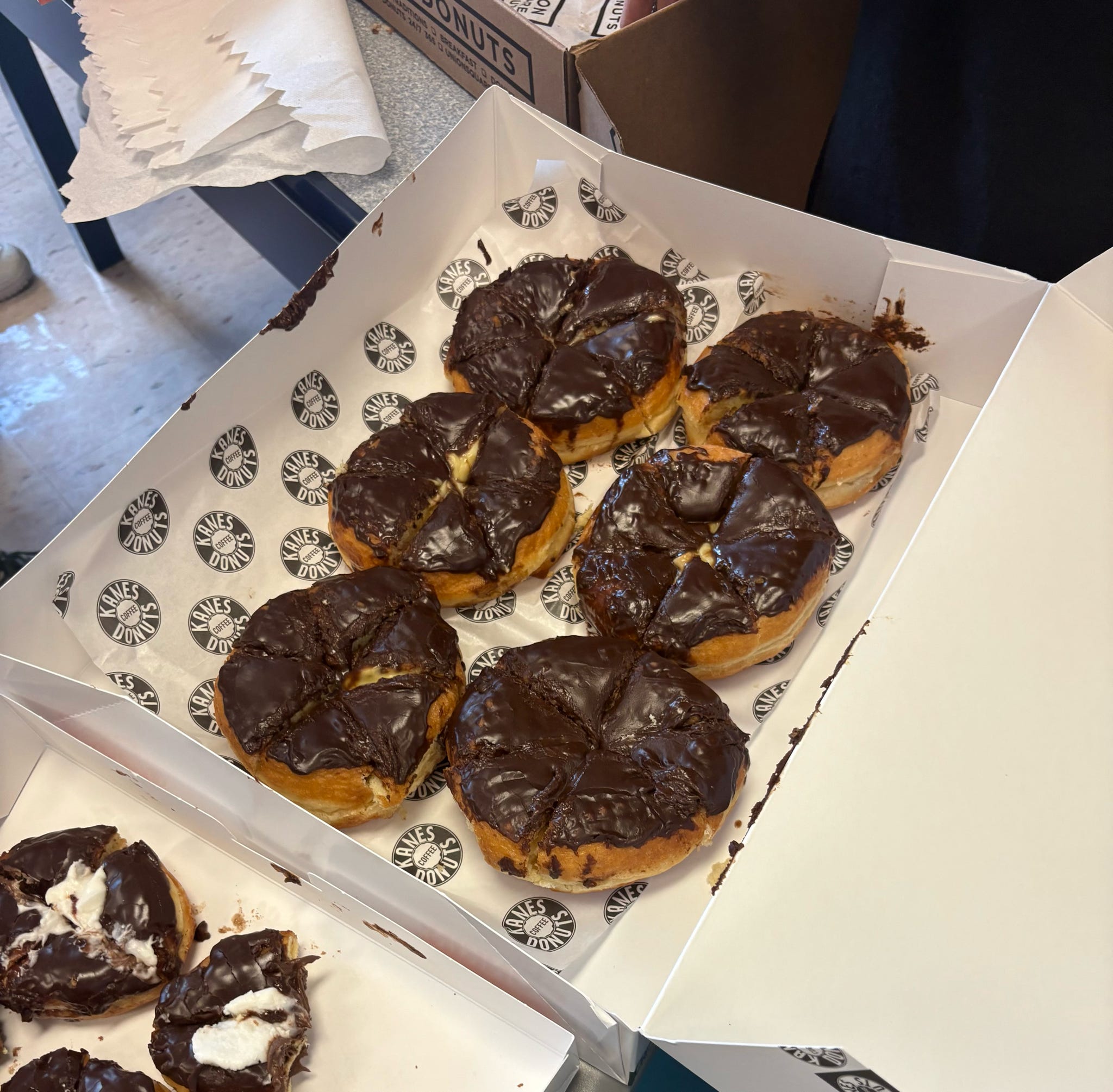 donuts cut into four pieces