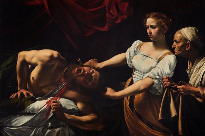 judith and holfornesjpg by Caravaggio Judith and Holofernes c 1599 On loan from the Gallerie Nazionali di Arte Antica Palazzo Barberini Rome?width=698&height=466&fit=crop&auto=webp