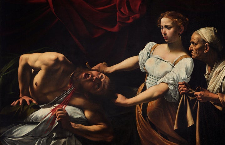 judith and holfornesjpg by Caravaggio Judith and Holofernes c 1599 On loan from the Gallerie Nazionali di Arte Antica Palazzo Barberini Rome?width=719&height=464&fit=crop&auto=webp