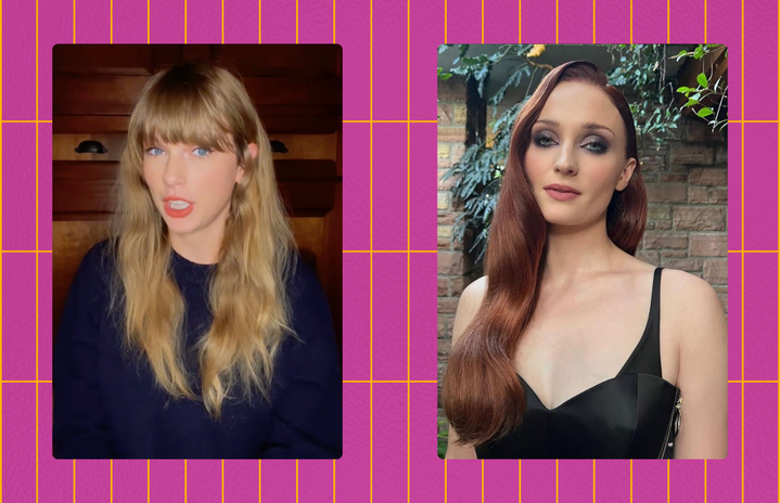 Screenshots of Taylor Swift and Sophie Turner