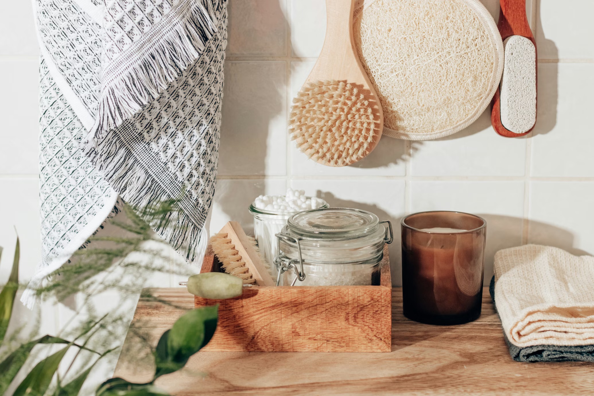 a photo of wooden items on a counter