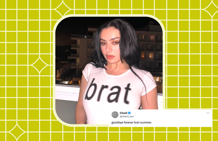 Charli XCX wearing a Brat shirt