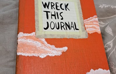 Wreck This Journal book cover creative art page