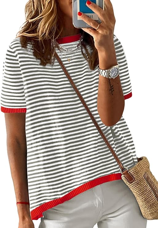 Amazon striped short sleeve top?width=1024&height=1024&fit=cover&auto=webp