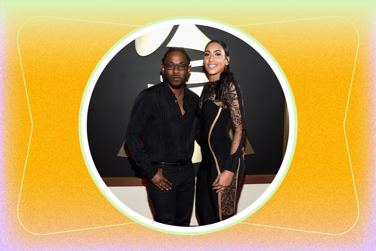 Kendrick Lamar and Whitney Alford attending The 58th GRAMMY Awards