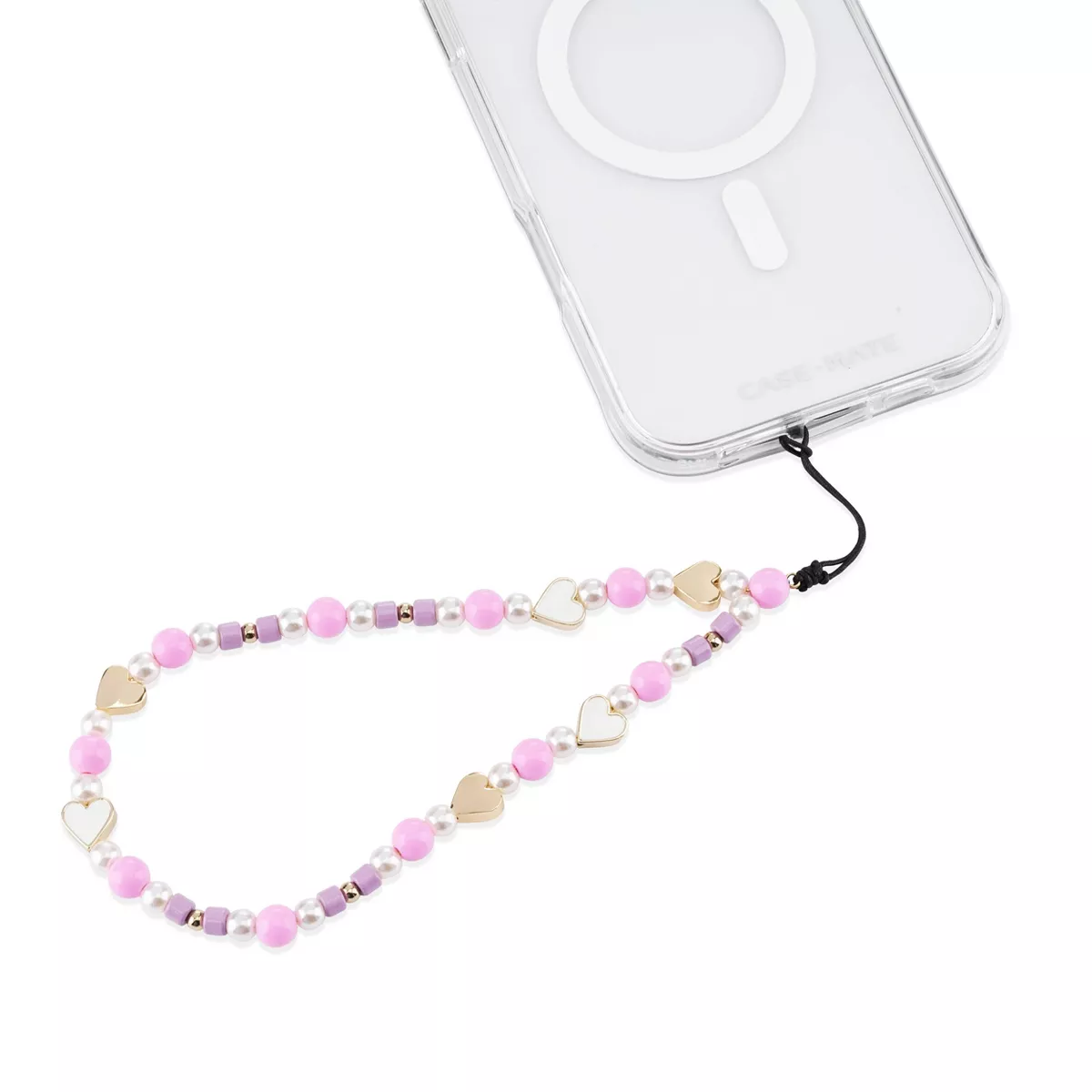 pink hearts phone charm