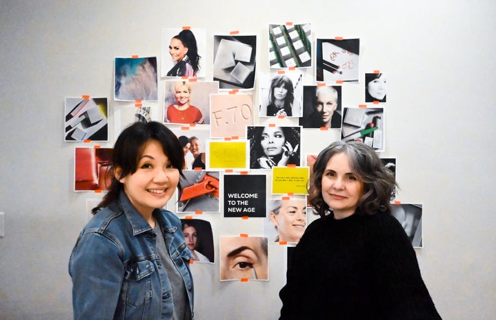 Flyte.70 founders Carolyn Barber (left) and Elena Frankel taped a vision board for inspiration on a wall in their store.