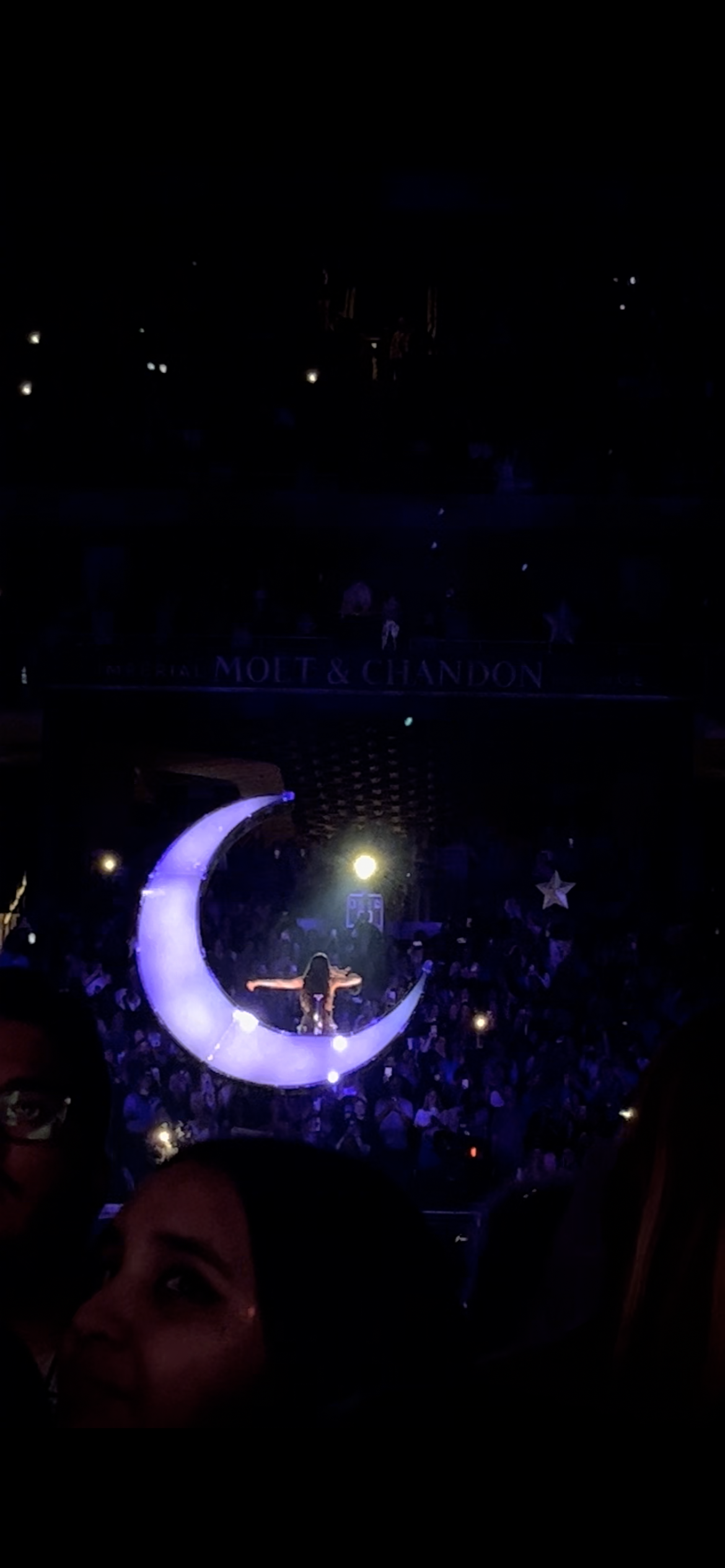 Girl sitting on moon