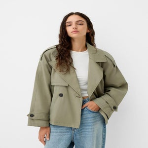 bershka short trench coat