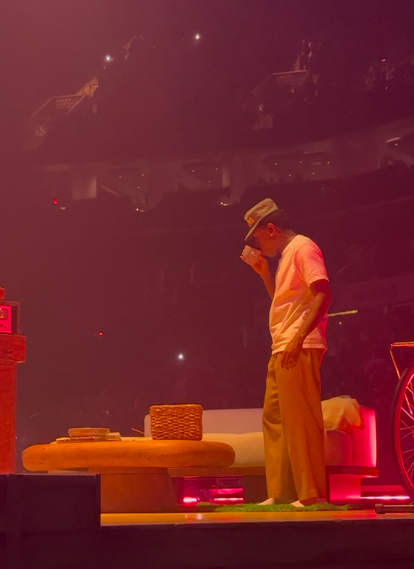 tyler the creator on b stage at the chromakopia tour