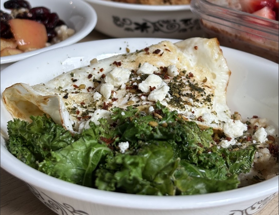 Savory kale egg oatmeal