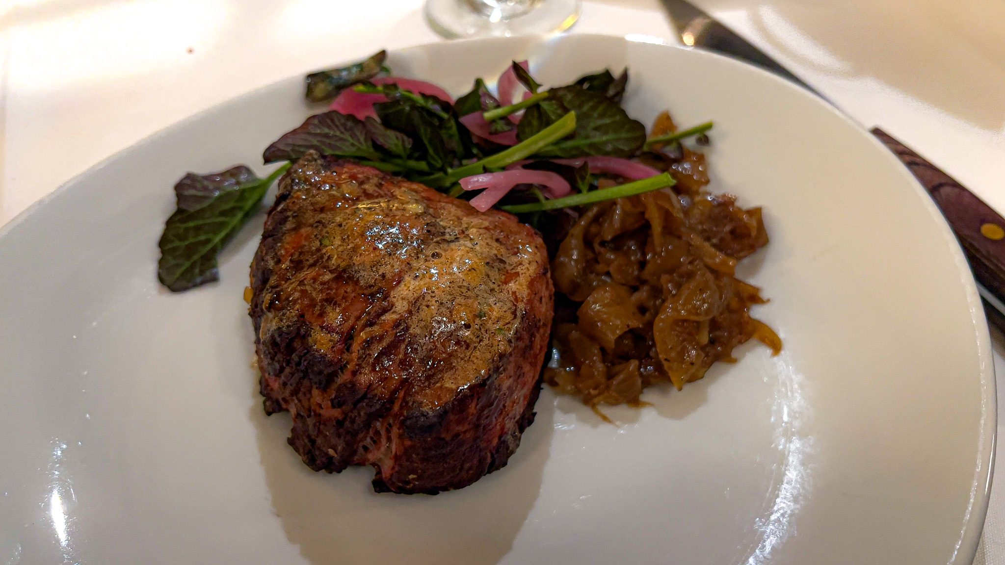 photo of steak at grill 23, boston MA
