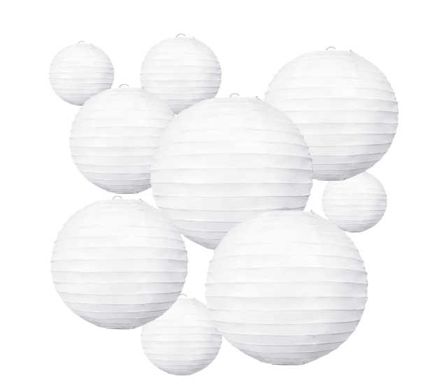 BEISHIDA 10-Piece White Paper Lanterns
