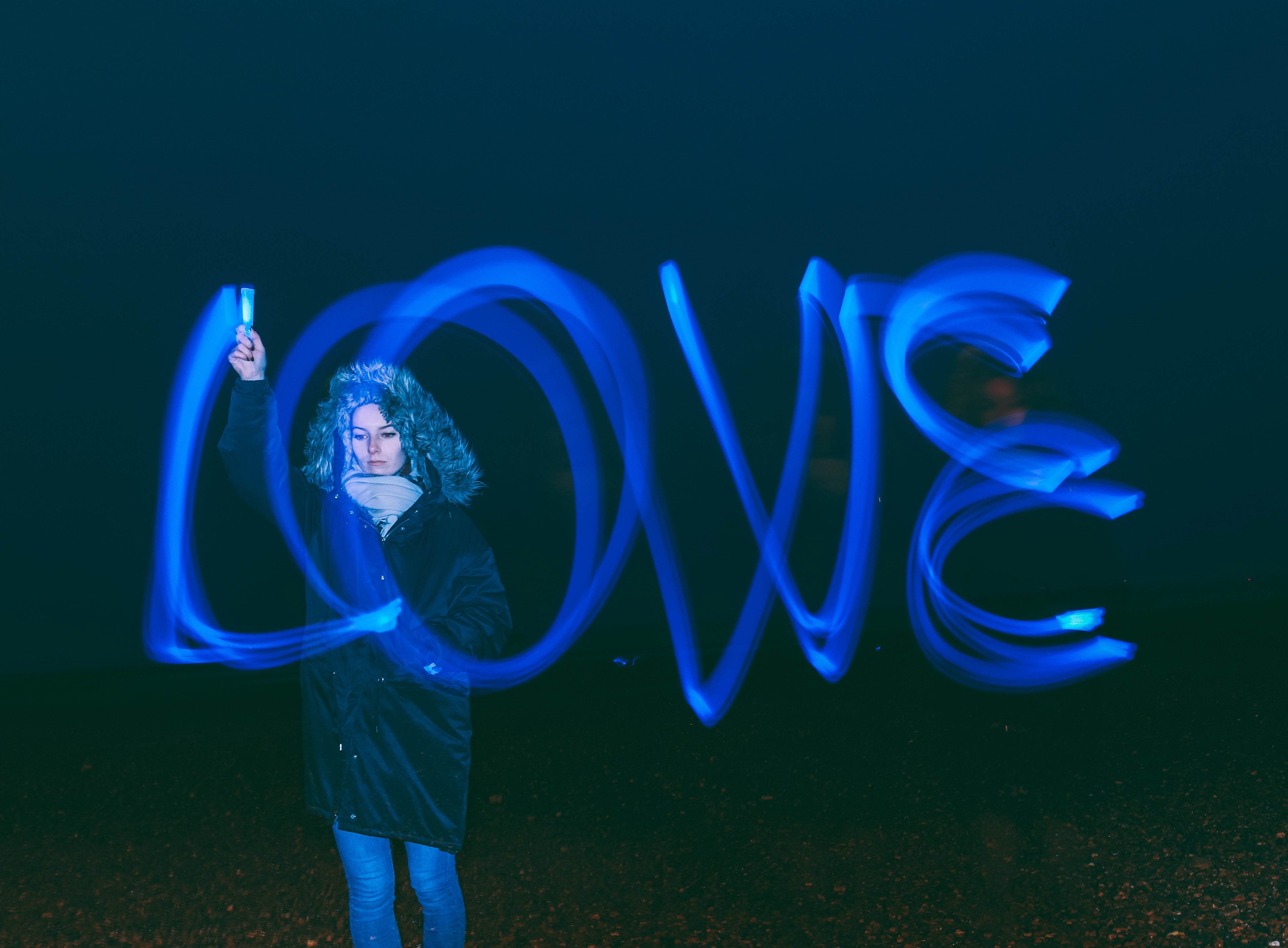 Long Exposure Love in Blue