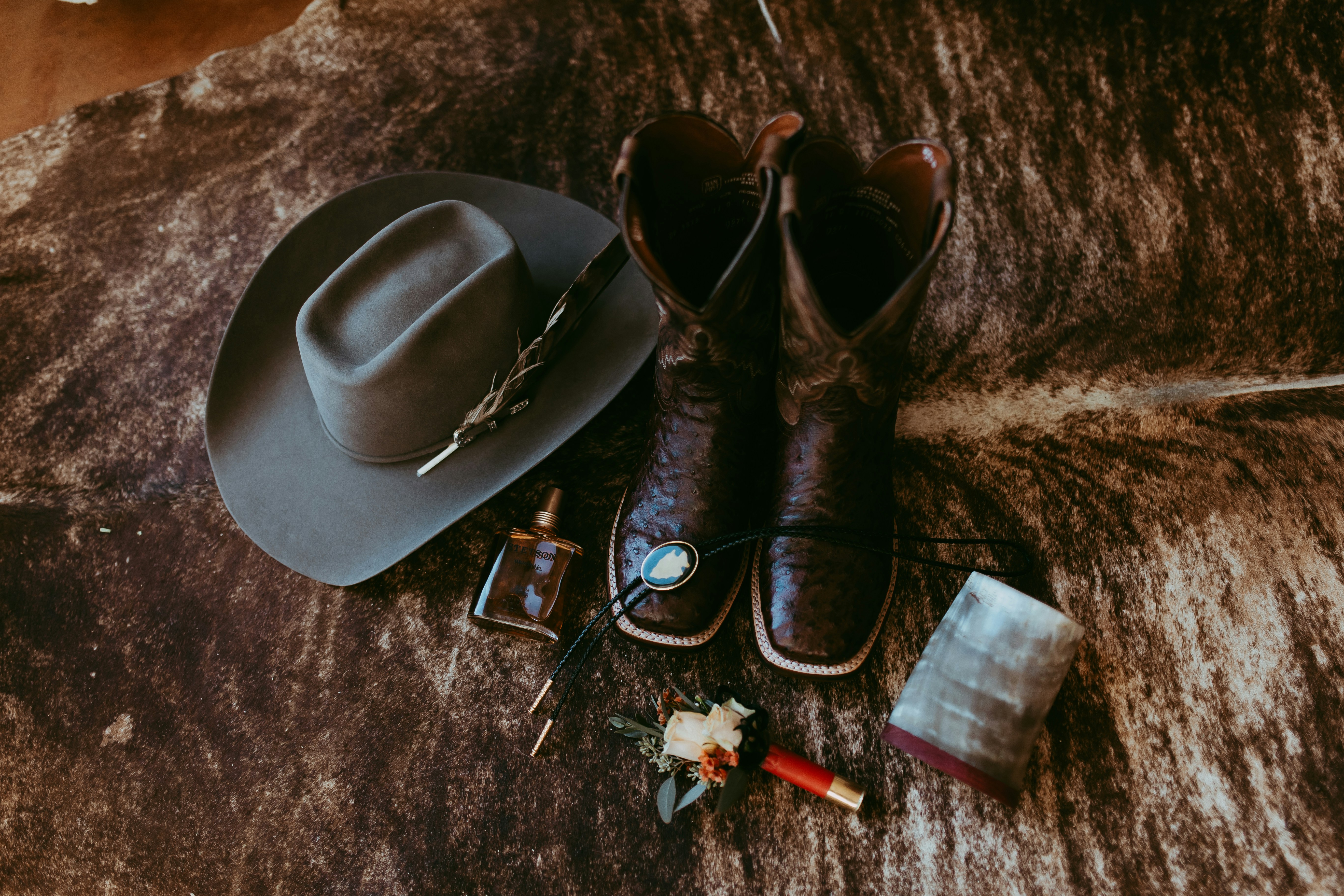 Pair of boots with accessories